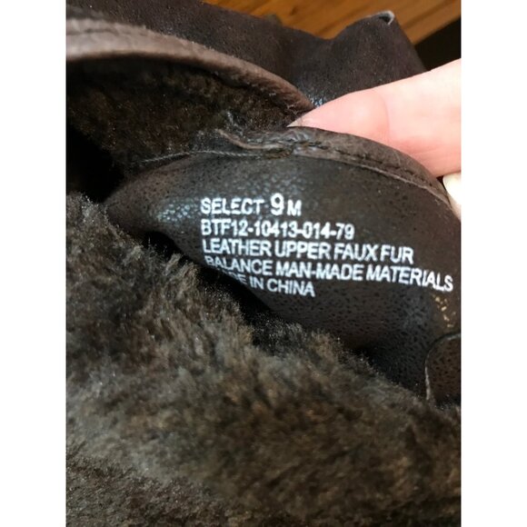 BareTraps Shakira Motostyle Boots Womens 9 Brown Leather Fur Lined - Picture 7 of 10